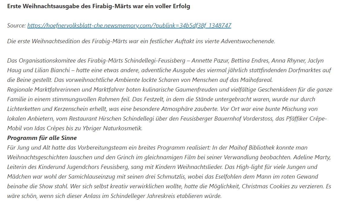 Firabig Maert Schindellegi Feusisberg